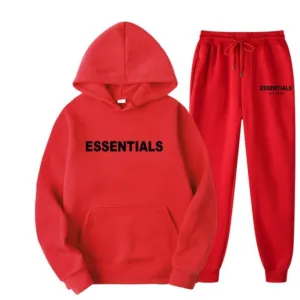 Red Essentials Hoodie Tracksuit