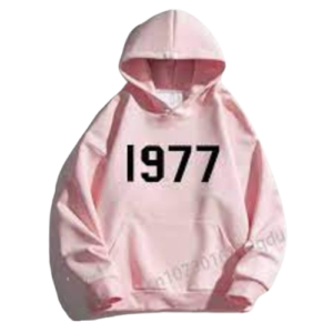 1977 essentials hoodie pink